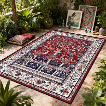 Bohemian Floral Washable Area Rug
