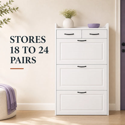 Arynora shoe cabinet storage capacity of 18 to 24 pairs