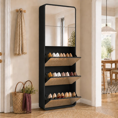 Black Arynora Vista 5 with shoe compartments open
