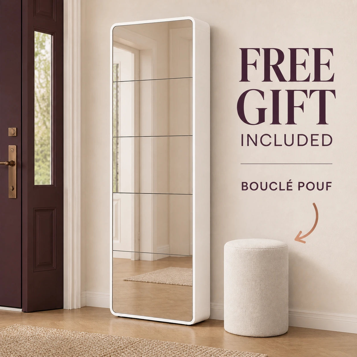 Boucle pouf gift included with Arynora Vista 5