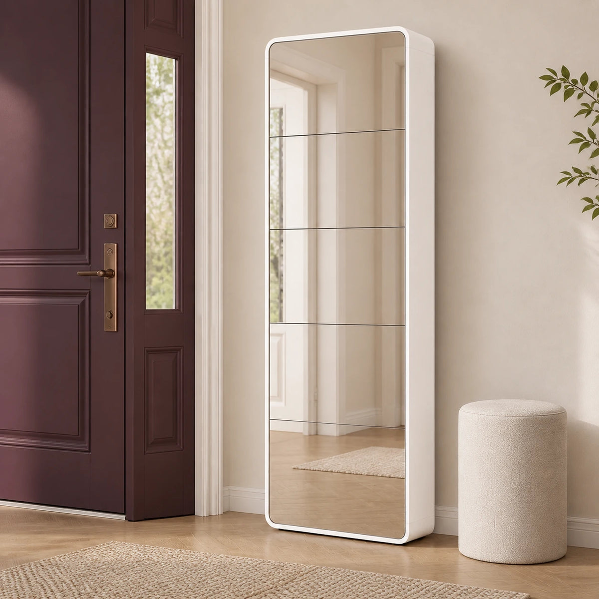 Arynora Vista 5 mirror shoe cabinet in White