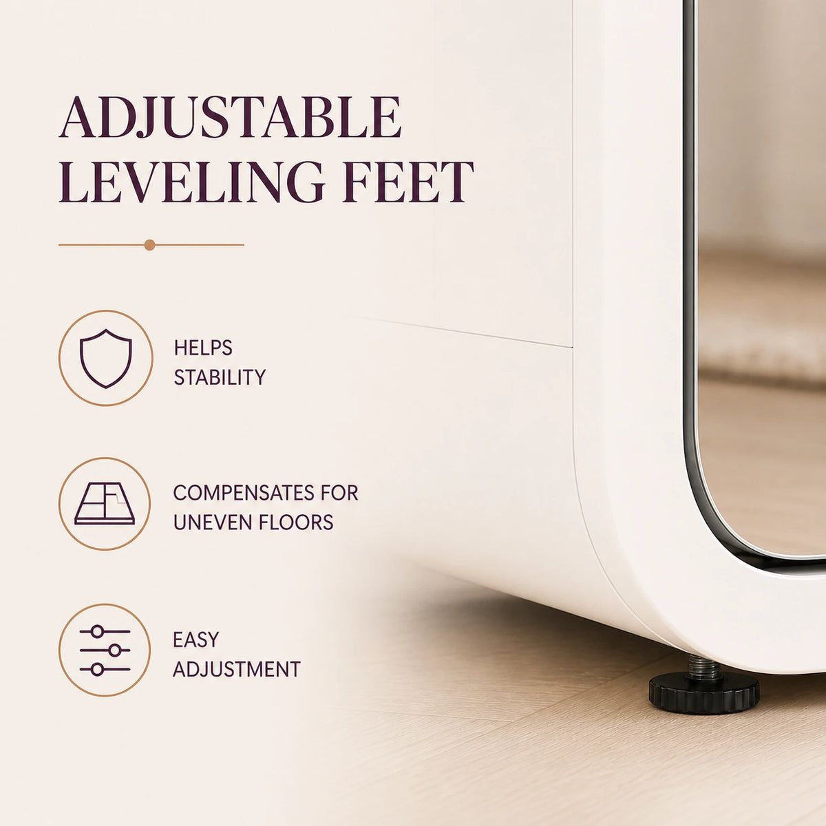 Arynora Vista 5 leveling foot detail