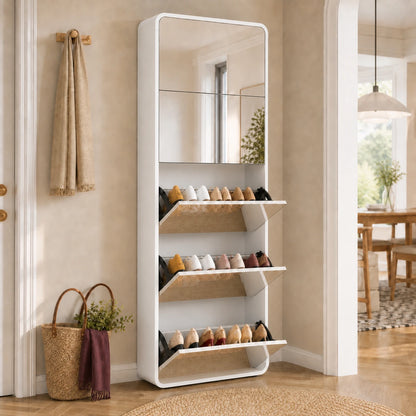 White Arynora Vista 5 with shoe compartments open
